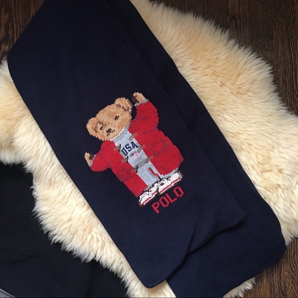 Very RARE vintage Polo Ralph Lauren Bear Scarf🧣 - Picture 6 of 8